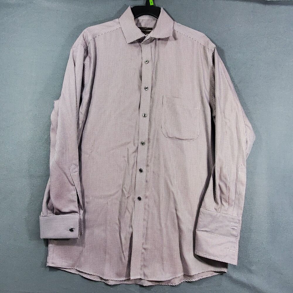 Tasso Elba Mens Button Down Shirt Size 15.5 32/33 M Checkered